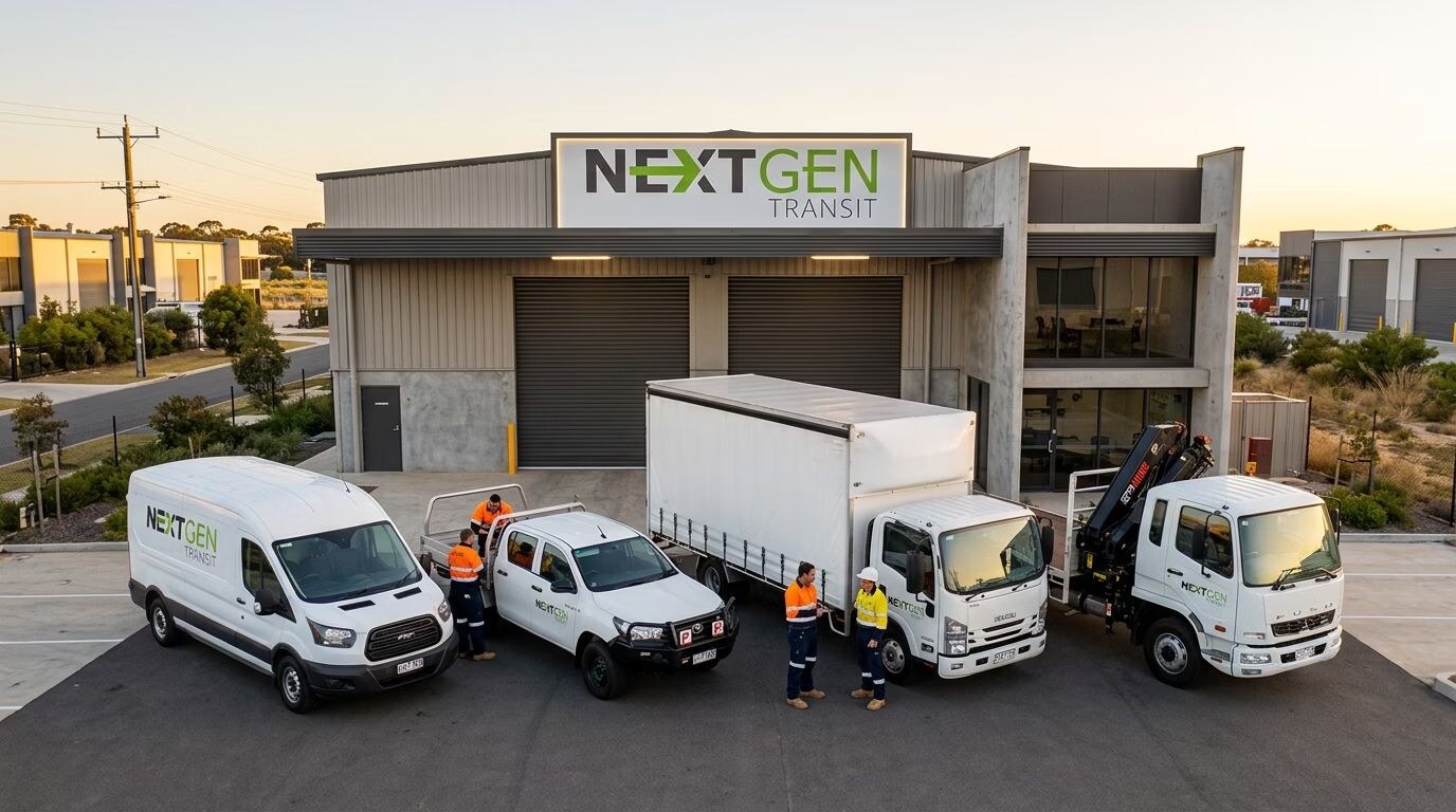 NextGen Transit vans and rigid trucks at the company depot